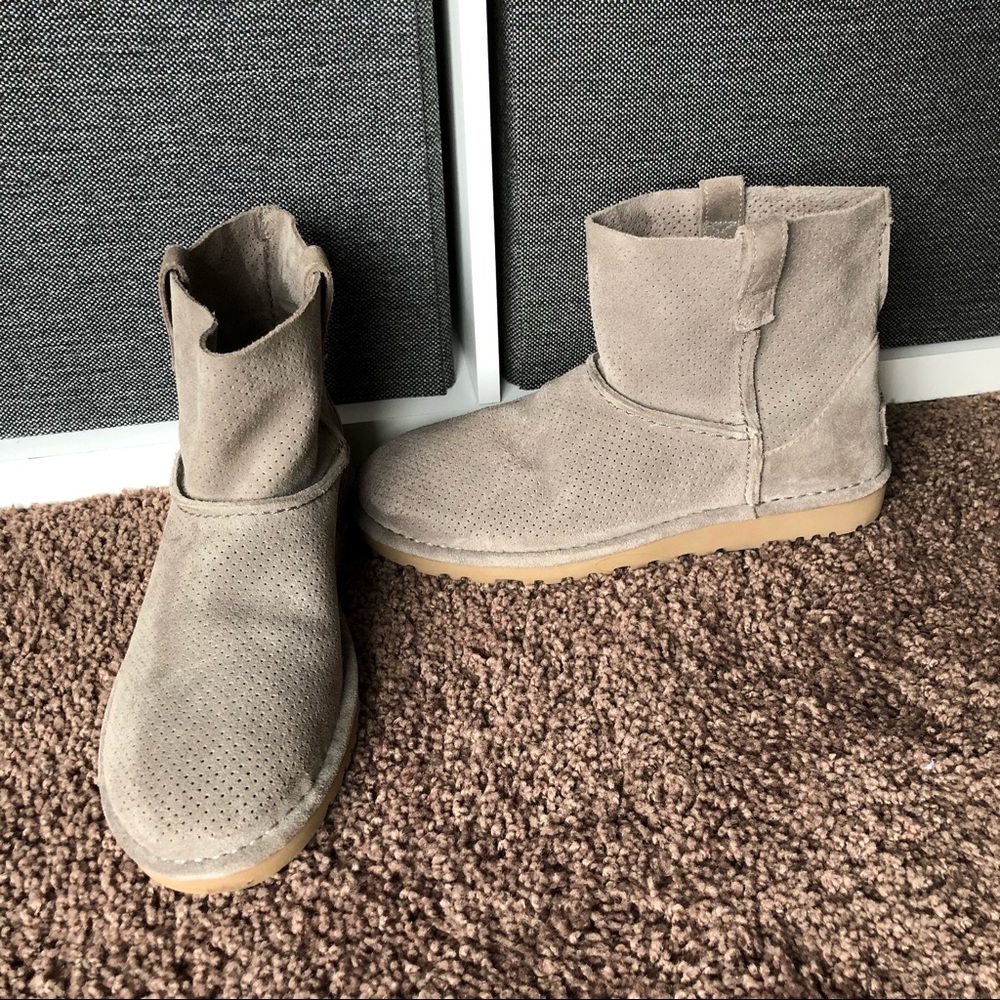 UGG Unlined Mini Perf Boots in Mole